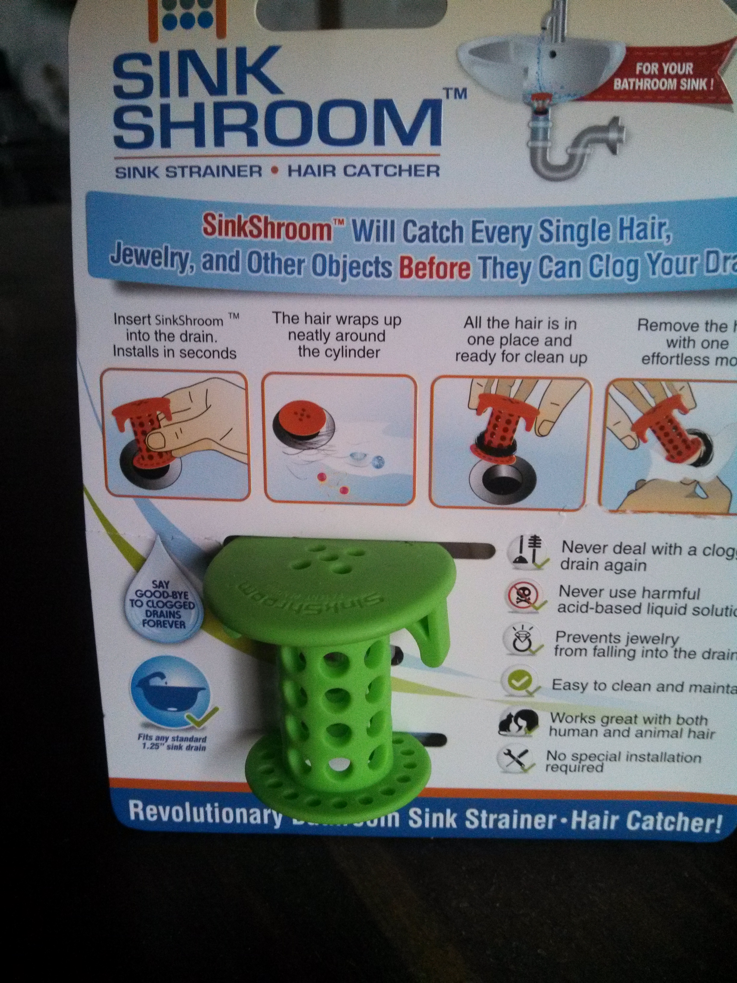 SinkShroom Stainless Steel Bathroom Sink Strainer – Fits 1 To 1.5 Inch Drains